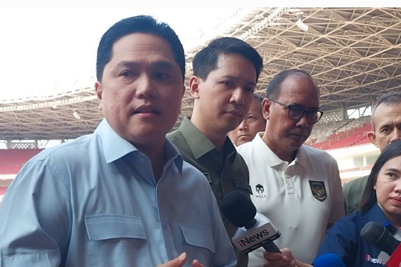 Tinjau Stadion GBK Sebelum Laga Indonesia vs Irak, Erick Thohir: Kondisi Lapangan Oke!