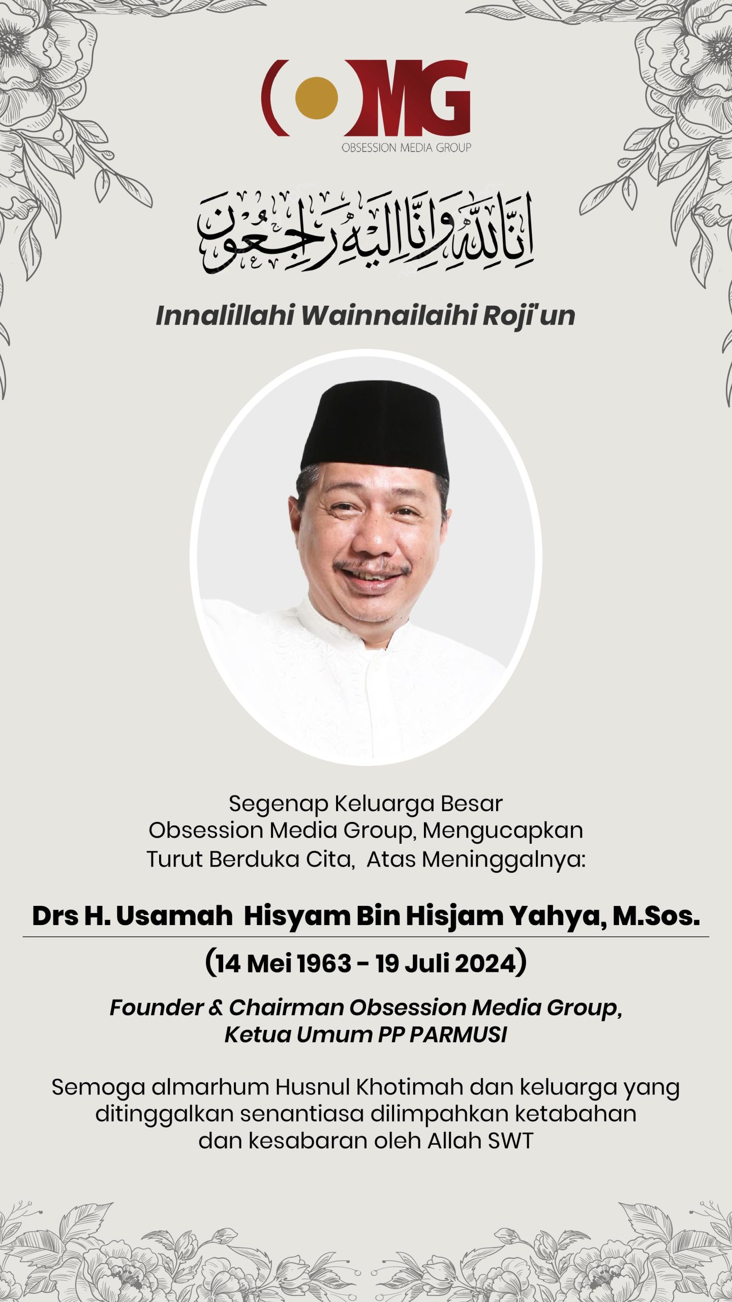 In Memoriam Usamah Hisyam: Wartawan Pekerja Keras