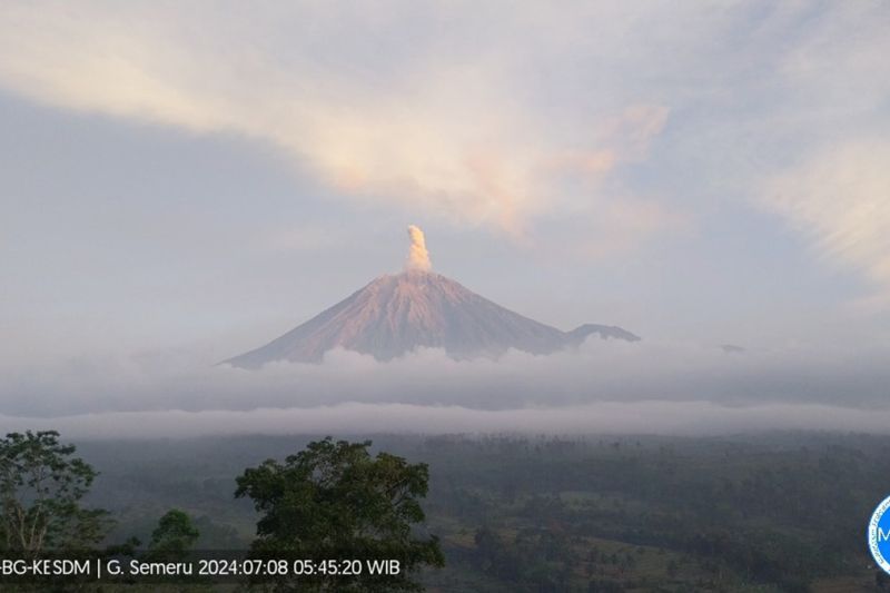 Gunung Semeru Terpantau Alami Beberapa Kali Erupsi Disertai Letusan hingga 800 Meter