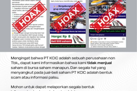 Masyarakat Diimbau Waspada Penipuan Berkedok Investasi di KCIC